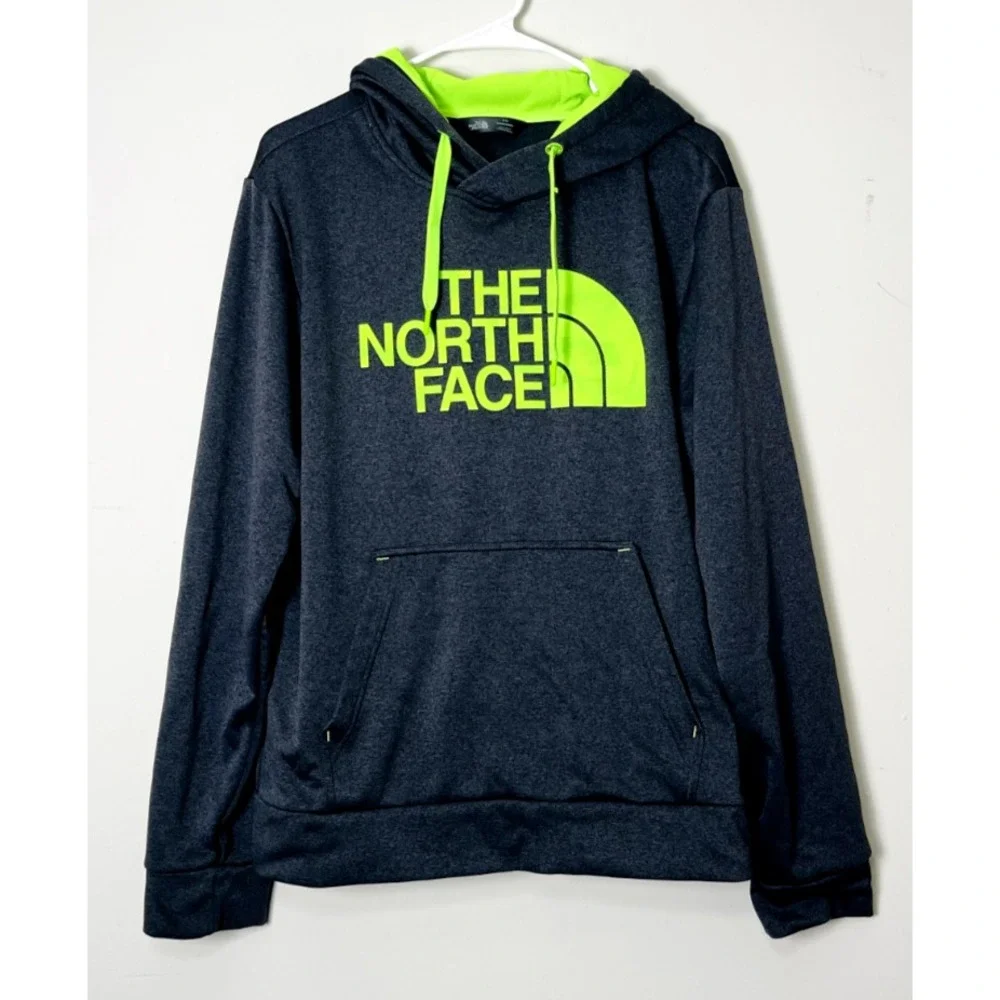 The North Face Pullover‎ Hoodie Men's Medium Activewear Layering Top Neon Trim
